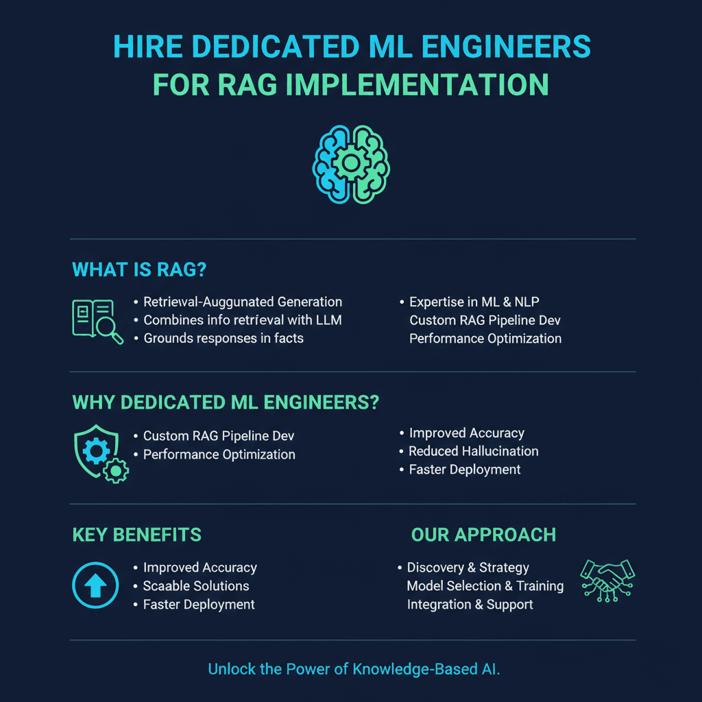 Hire Dedicated ML Engineers for RAG Implementation infographic